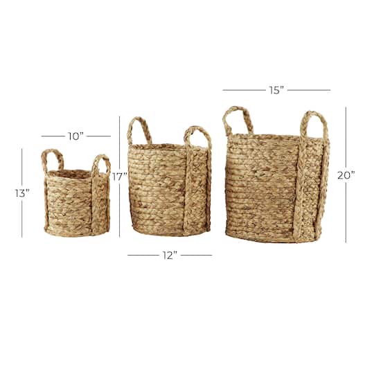 Natural Seagrass Basket Planter Set